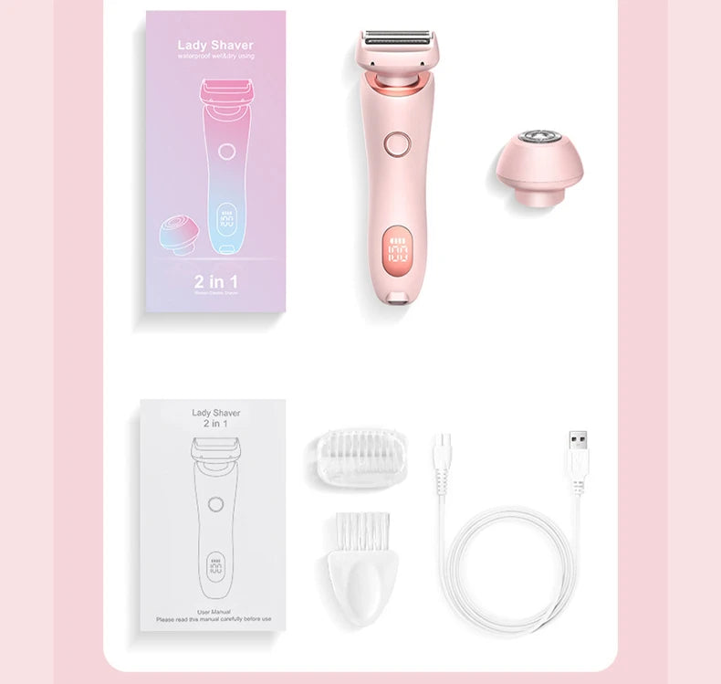 Dual Harmony™ Waterproof Electric Razor for Women 2 In 1