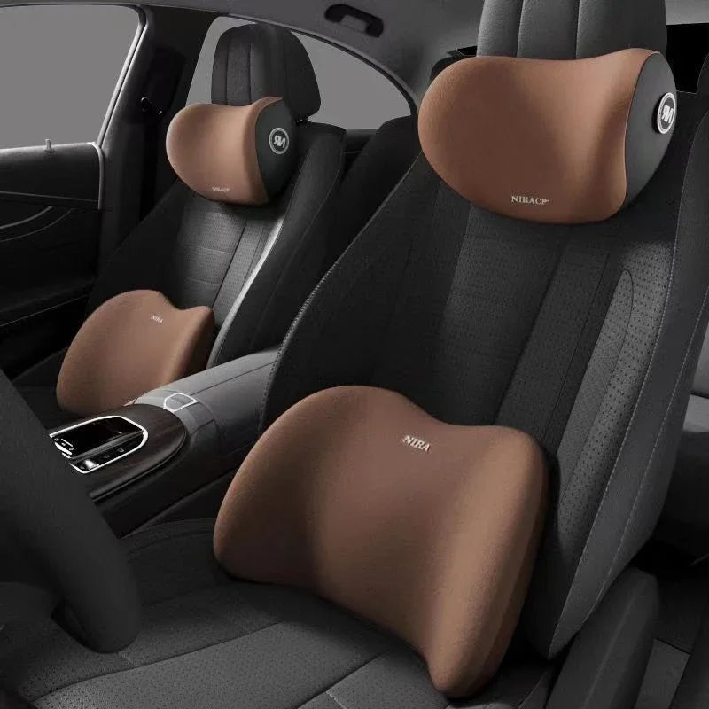 Dual Harmony™ Car Pillow For Headrest And Lumbar Support